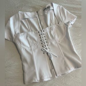I.AM.GIA White Corset Top